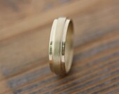 Ready to Ship Size 10, 14k Yellow Gold Men's Wedding Band, Slate Band RIng in Solid Recycled  Gold