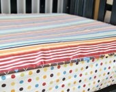 1 Bumperless Crib Sheet with piping trim-Ready to Ship