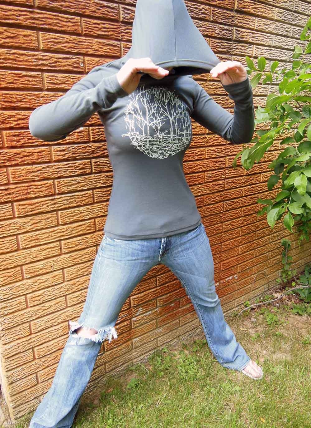 New - S, M, L, XL - Gaylene's Forest Pullover Hoodie in Gray