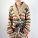 Wrap Sweater - 1970s Striped Wrap Cardigan