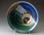 Blue and Green Ceramic Bowl - Salad, Pasta and Soup