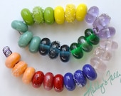 Glass beads lampwork spacers Pantone colors of spring 2013 30 piece set