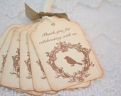 Wedding Favor Tags Escort Place Cards Bird Gift Tags Vintage Shabby Chic
