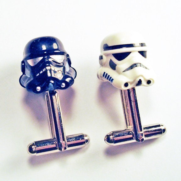 Shadow and Storm Trooper silver toned cufflinks in FREE gift box