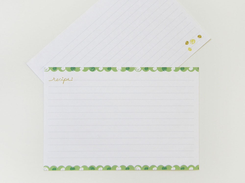 Printable and Editable Recipe Cards and Matching Gift Tags (PDF 4x6 or 3x5 double sided) - YELLOW and GREEN Dots