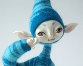 Mixed Media Art Doll, Sproutling No. 6 - Blueberry