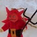 Halloween doll - hanging ornament - Young bones dressed in red