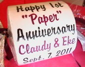 Happy 1st Paper Anniversary embroidered Toilet Paper gift