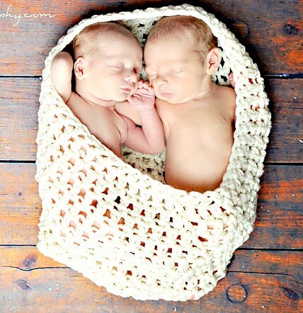 Newborn Baby Photo Props on Baby Blanket Newborn Twins Photo Prop  Sack  Blanket  In Cream Or You