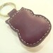 Leather Keychain - Fiona the Owl leather charm ( Purple )