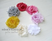 YOU CHOOSE two COLORS - Petite Shabby Chic Rosette Headband - Yellow White Cream Pink Red Gray