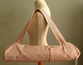 Yoga Mat Bag - Red Ticking Stripe