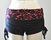 SXY FITNESS Red Cheetah Hot Yoga Shorts Roller Derby Item 4494