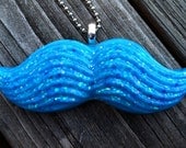 Mustache Necklace - Blue