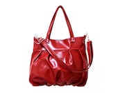Mini Ruche Bag in Ruby Red Leather - Ready to Ship - ON SALE