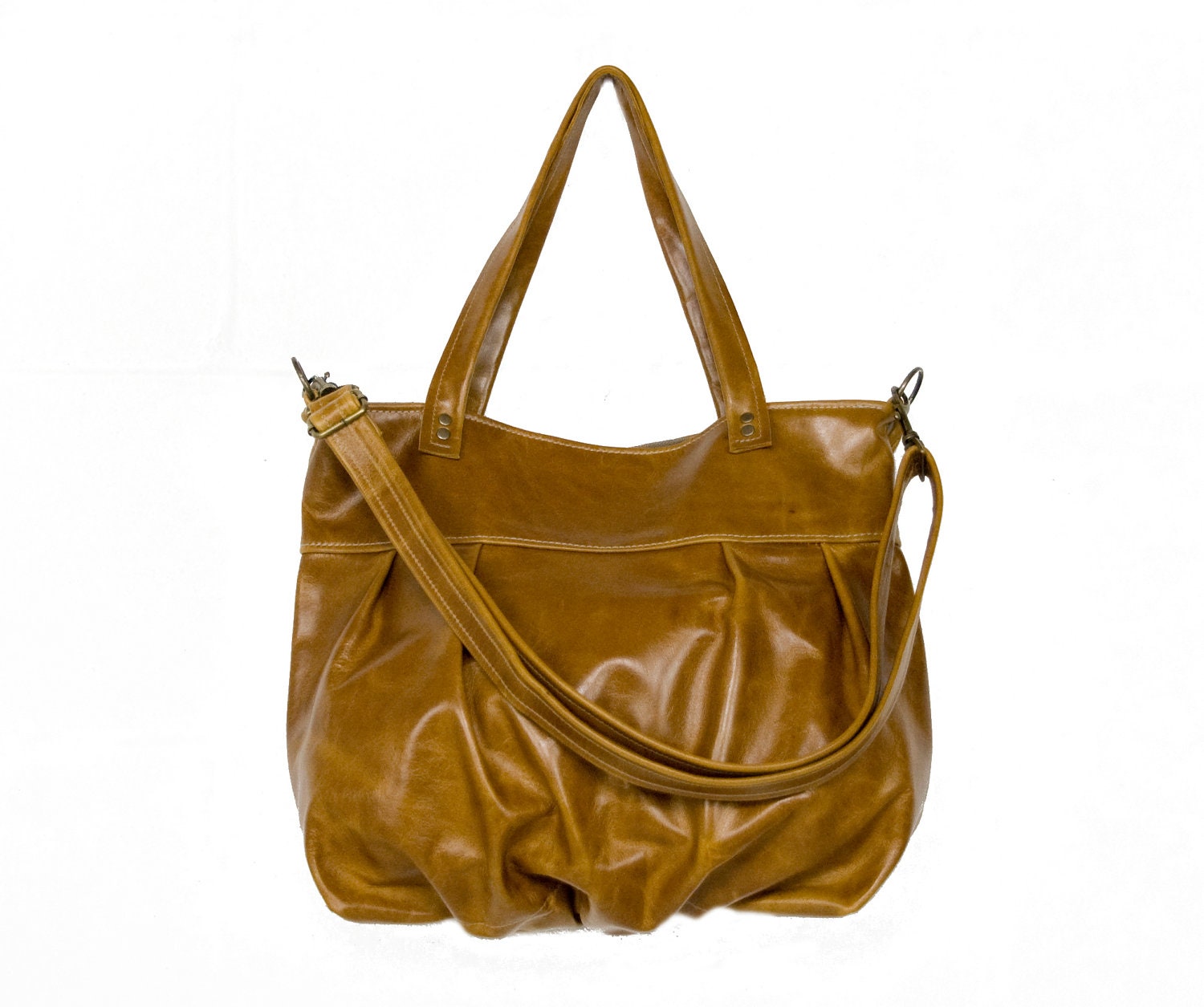 Mini Ruche Bag in Honey Brown Leather - Ready to Ship