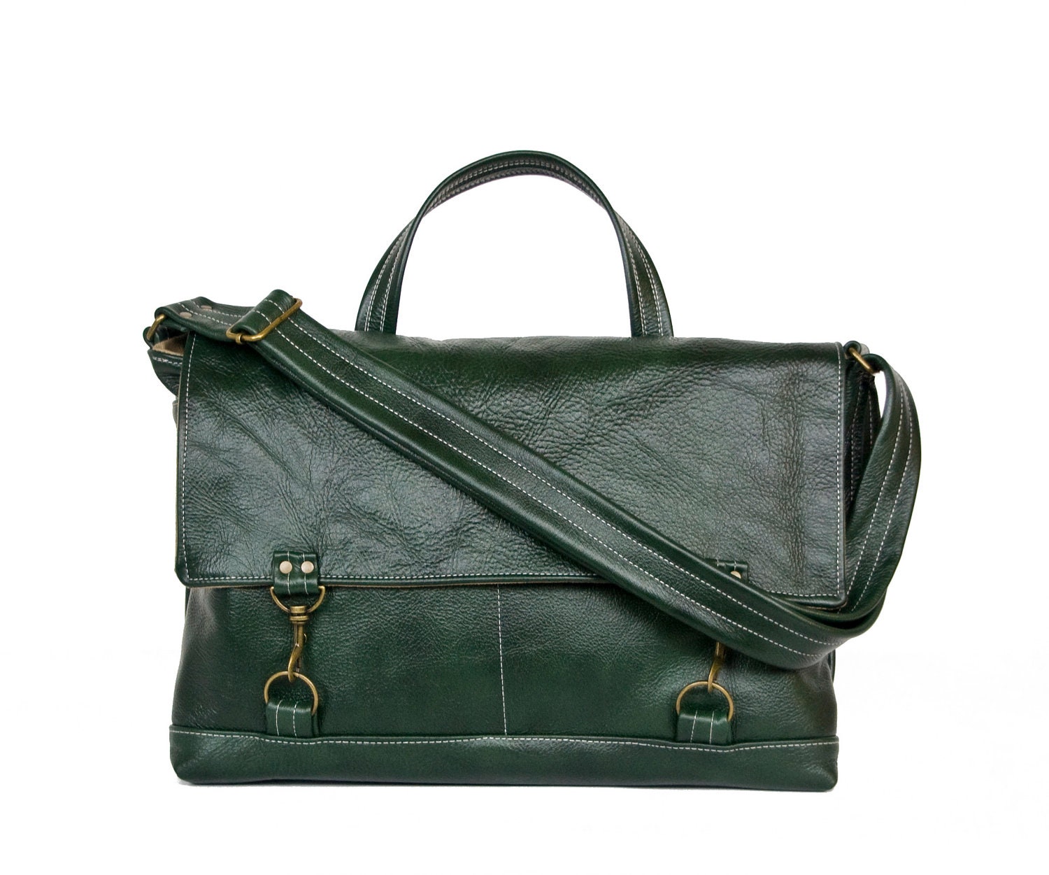 Apprentice Messenger in Winter Green Leather - Made to Order