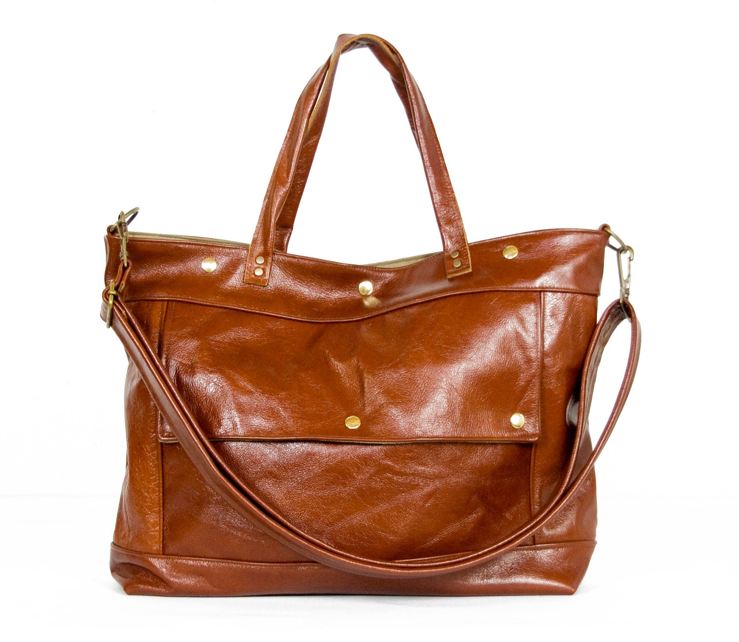 Leather Laptop Briefcase in Arabian Spice Burnt Orange Leather - Archive Bag - Made to Order