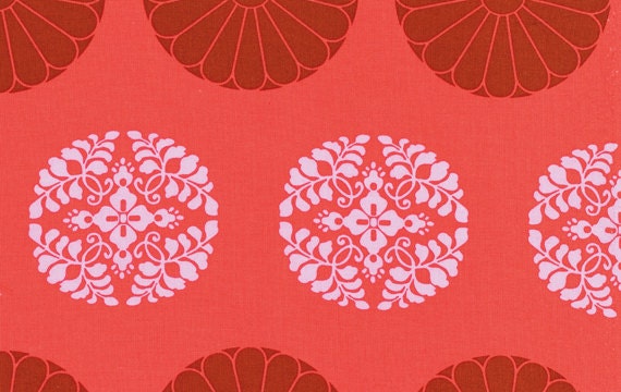 Cameo by Amy Butler, Pressed Flowers in carmine, 1 yard