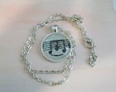 Handmade Paper Sheet Music Note Necklace