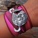 Handmade Sterling Silver Jewelry, Silk Wrap Bracelet, Honey Bee STERLING Silver Toggle Bracelet, Gift for Her, Wrap Bracelet, 18 Colors