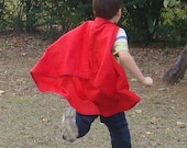 Kids Superhero Cape with 1 Handmade Letter Applique -- Any Color