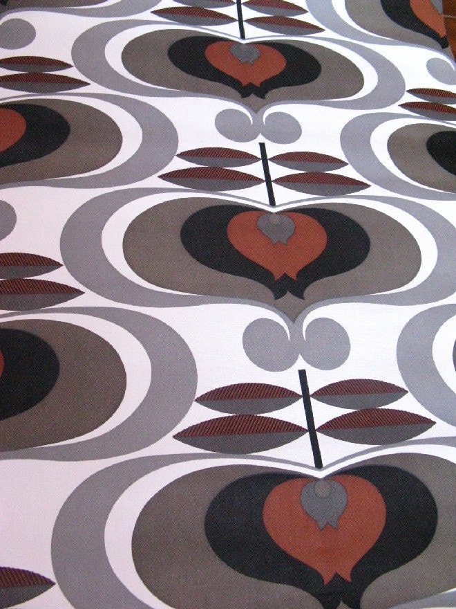 vintage wallpaper - brown black and grey floral - per yard FOLDED