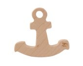Wood Teether Anchor nautical wooden teether baby toy