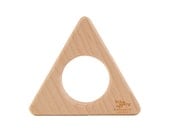 Wood Teether Triangle geometric shape natural baby toy