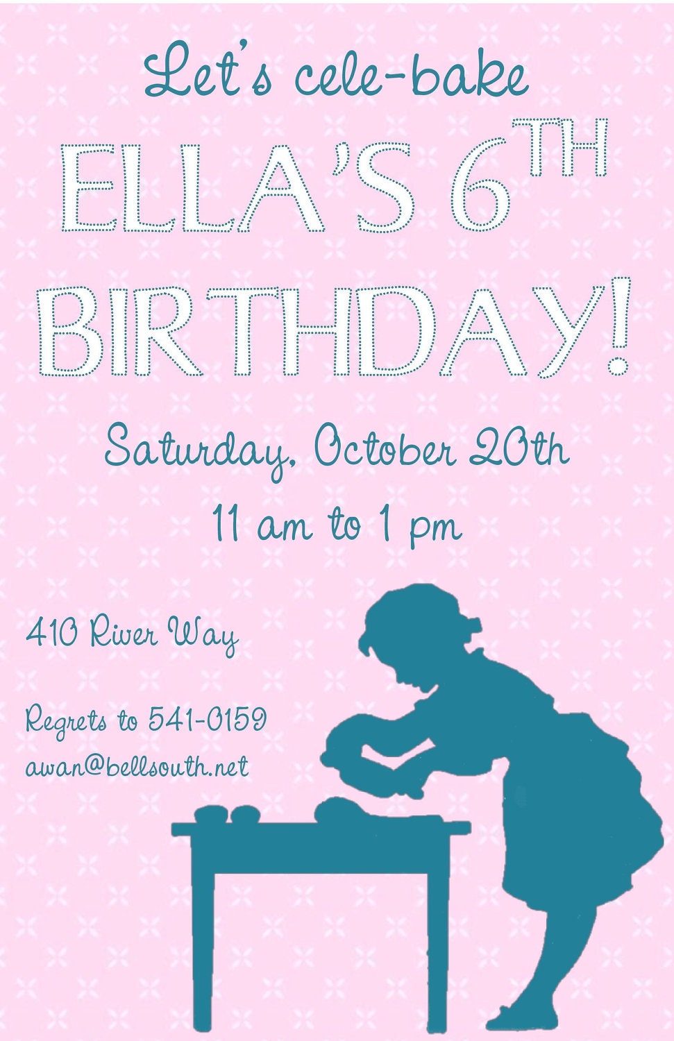 Let's Cele-bake:  Baking Party Invitation