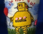 Robot Felted Cup Cozy