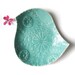 Ceramic plate Large bird plate Seafoam turquoise ceramic pottery bowl Lace texture Modern Retro Decorative Functional Serving Dinnerware