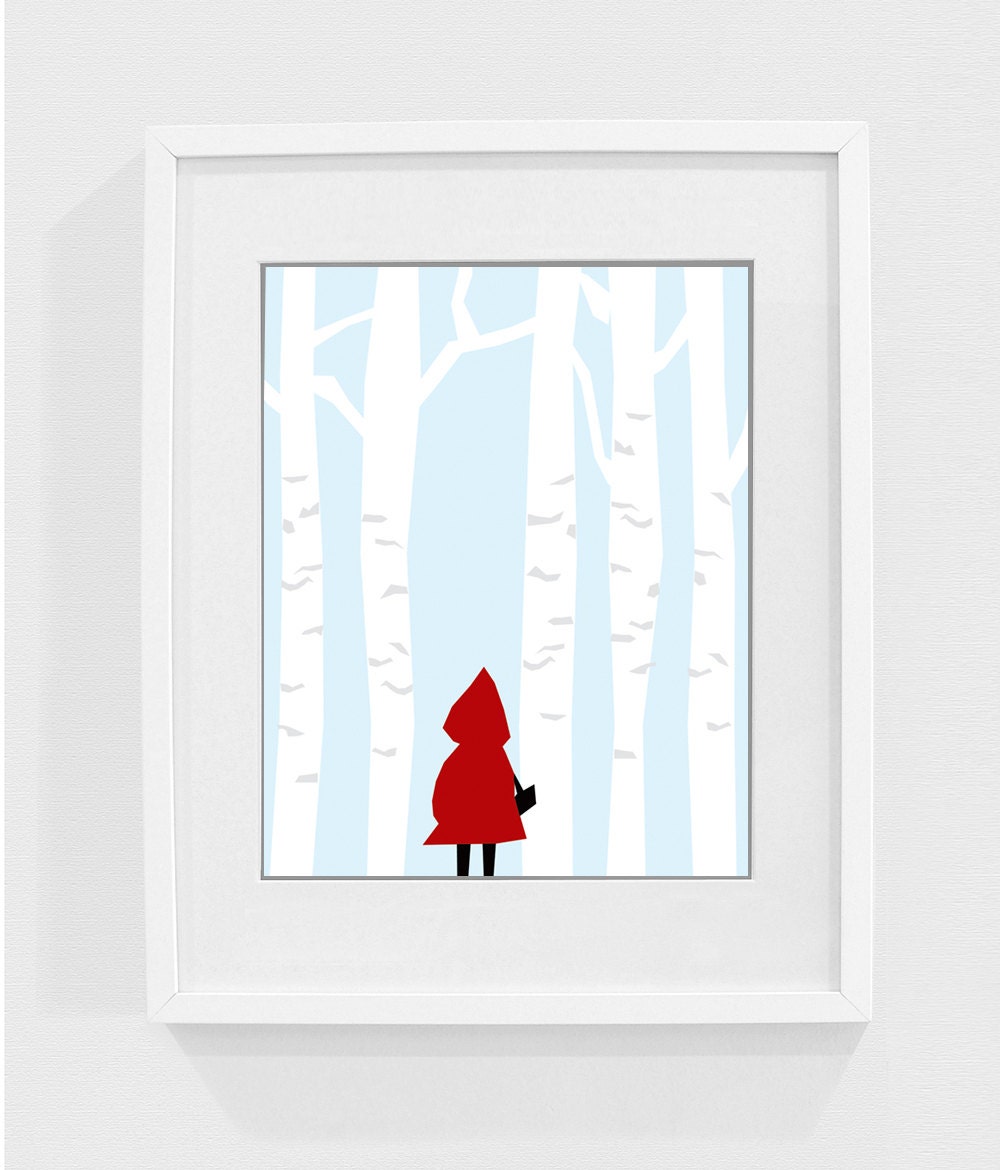 Little Red Riding Hood - nursery art print, children's art, kids room, baby decor