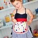 Circus Polka dot Childrens apron for girls half apron dress up birthday kids apron  gift