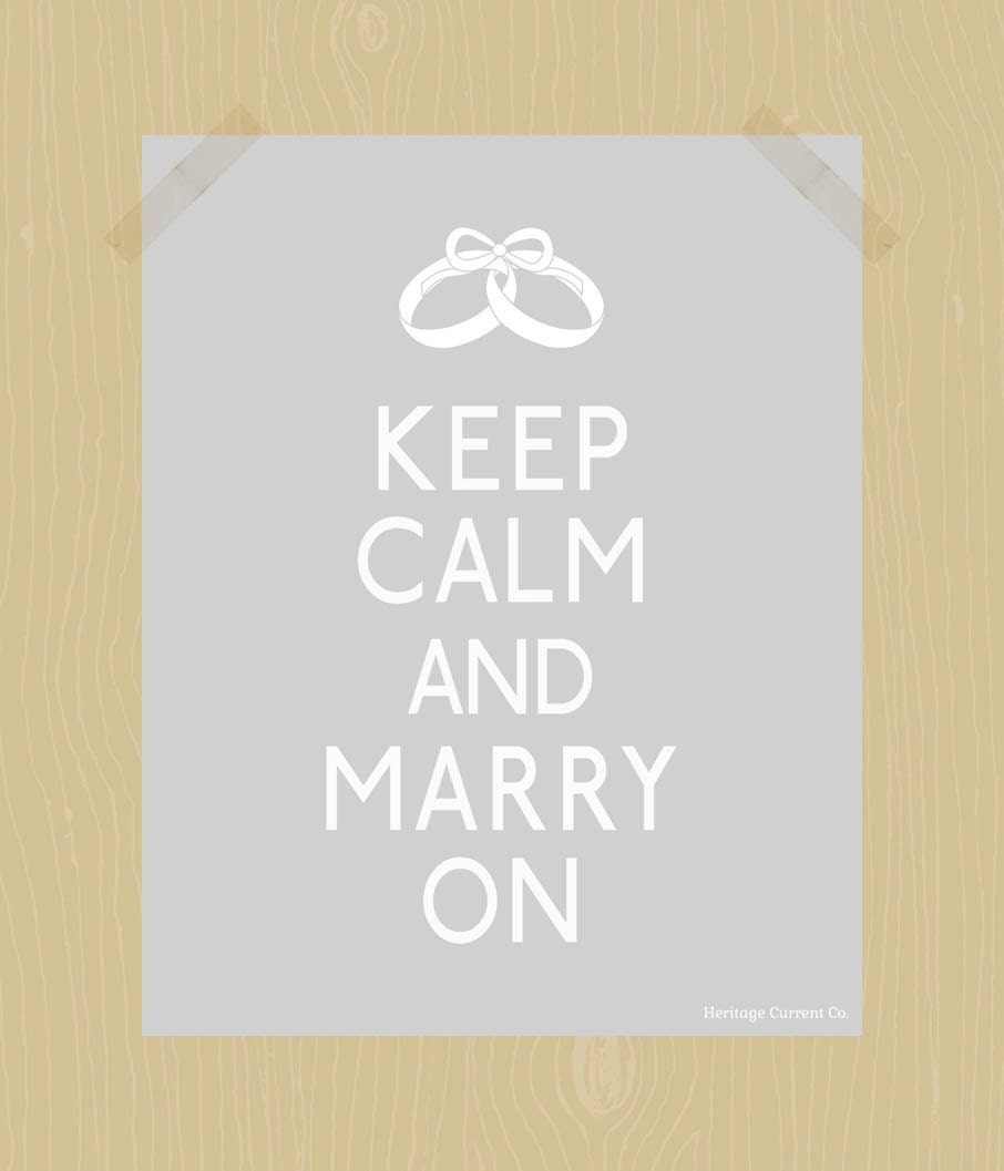 Keep Calm and Marry On Printable 8 x 10 Wedding Digital Print Reception Guestbook