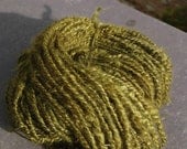 Dark Olive 100% Wensleydale Handspun, Hand dyed Yarn 120 gms