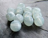 Sale-See Store Announcement-Vintage Lucite Beads-Vintage Pale Blue Bumpy Pinched Rounds-12