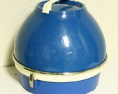 Vintage Lady Sunbeam salon-style hair dryer - blue/white - portable