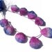 9 Pieces - Finest Quality Hot Pink and Blue Shaded Drusy Shaped Heart Briolettes Size 14 - 19mm approx