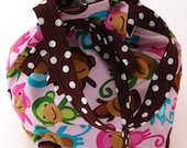 Sale - Pink Monkeys Sock Drawstring Bag