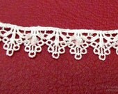 3 YDS White Lace with Iridescent Sequins and Beads