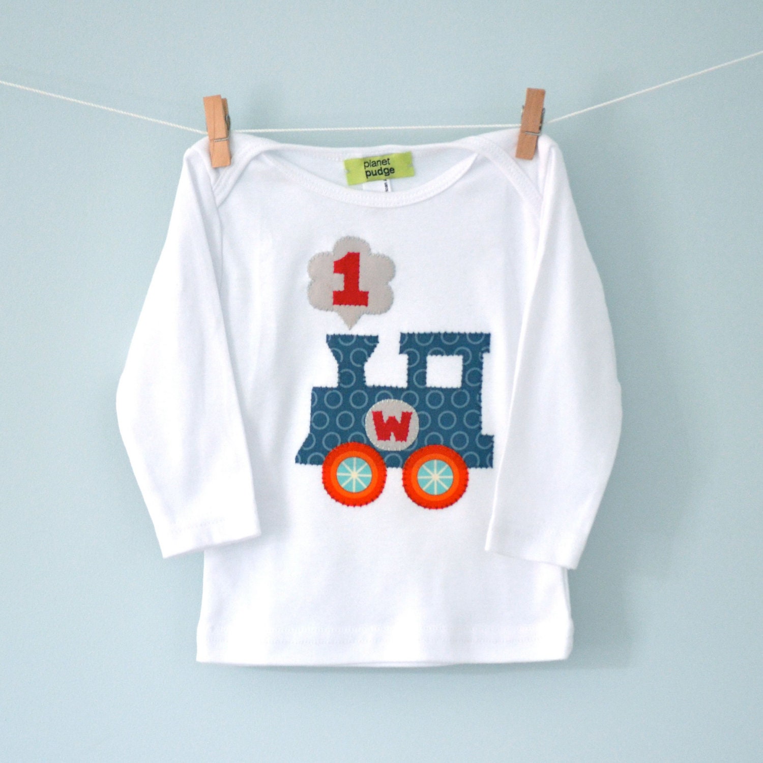 Train Baseball Tee, Personalized Initial and Age Toddler and Children's T-shirt
