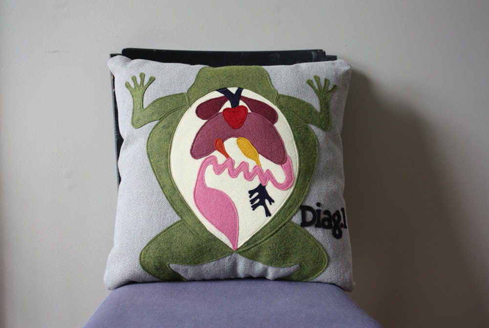 Science Diagram Pillow - Frog Dissection