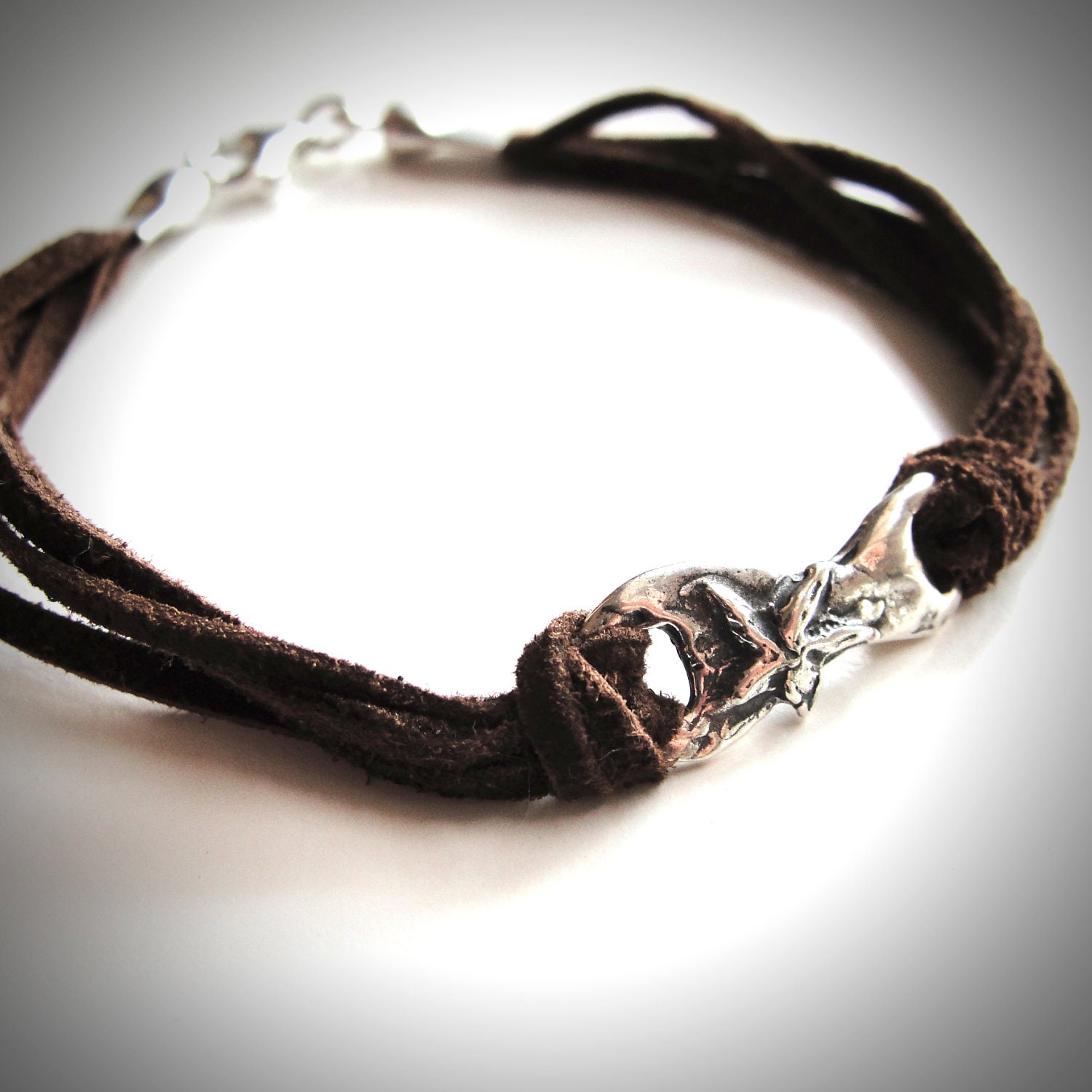 NEW - Sterling and Suede Starfish Link bracelet