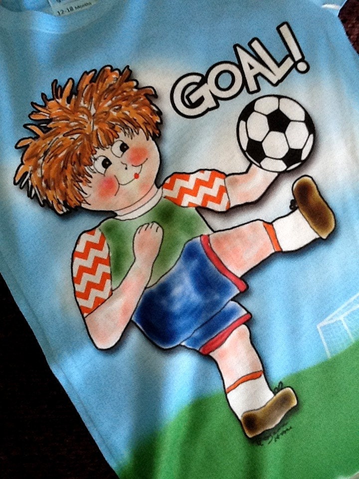Sammy loves Soccer Onesie and toddler tee shirt by Rosanna Hope for Baby bonbons Perfect little Christmas gift
