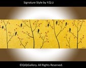 Abstract Painting acrylic Painting Original Heavy Texture Impasto metallic gold Painting Palette Knife Tree Painting Wall Décor