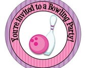 Set of 24 Small Round Bowling Birthday Party Stickers Il_170x135