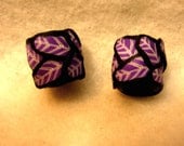 Dread Beads Purple Leaf  Set of 2   Matte Finish You Choose Hole Size
