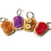 Mini Peanut Butter and Jelly Stitch Markers, Charms, Set Of 4