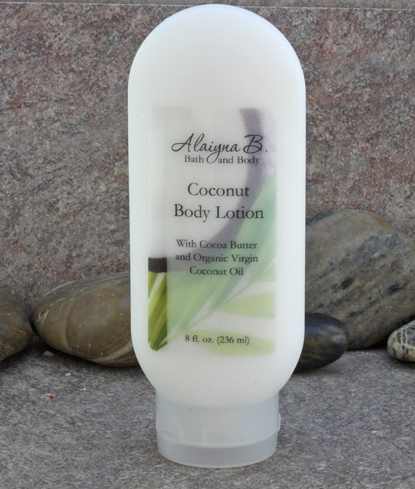Coconut Scented Hand and Body Lotion 8 oz by AlaiynaBSoaps